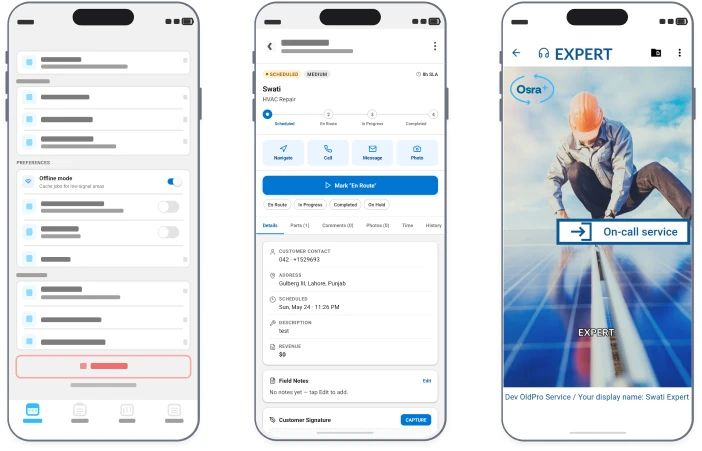 Osra+ mobile app used in difficult field environments